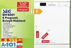 SEG 6 PROGRAMLI BULAŞIK MAKİNESİ